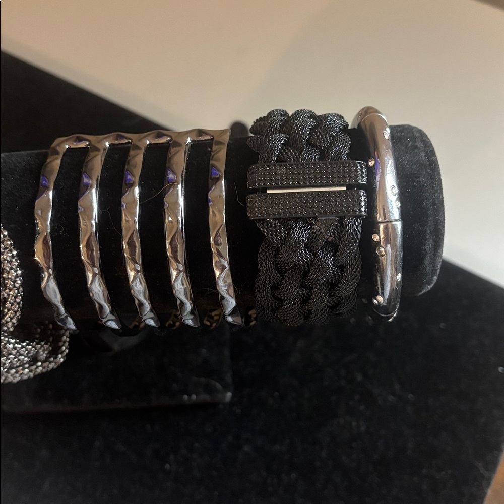 Six Black/Silver Bold Statement Bracelets. - image 5